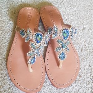 Size 7 NWOT Swarovski Crystal Sandals